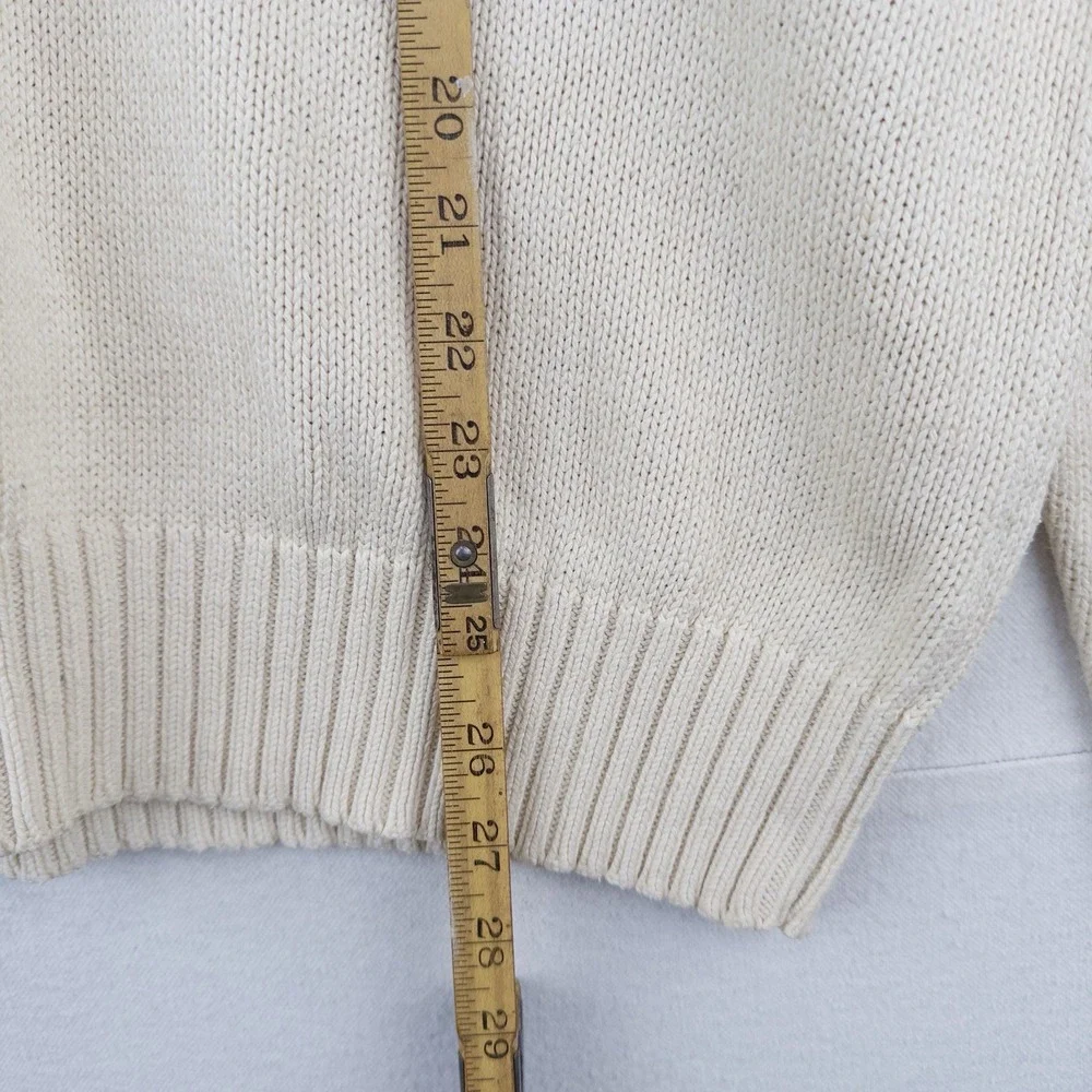 90's Vtg Polo Ralph Lauren Knit Sweater Mens XL Cream Beige Pima Cotton Crewneck